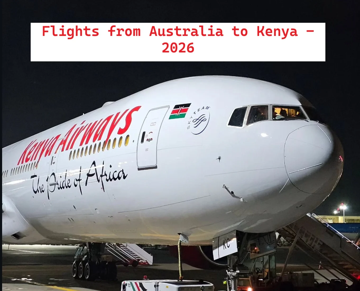 kq flight ready for flight from syd to nbo